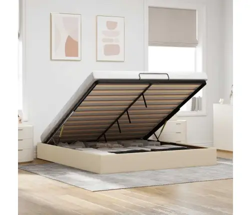 Osmanų Lovos Rėmas Be Čiužinio Kremo 180X200 Cm Audinio