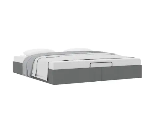 Osmanų Lovos Rėmas Be Čiužinio Tamsiai Pilkas 200X200Cm Audinys