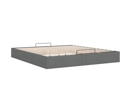 Osmanų Lovos Rėmas Be Čiužinio Tamsiai Pilkas 200X200Cm Audinys