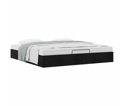 Ottomani Voodiraam Ilma Madratsita, Must, 200X200 cm Kangas