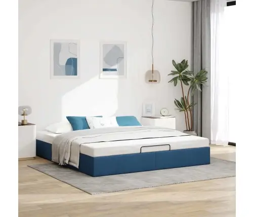 Osmanų Lovos Rėmas Be Čiužinio Mėlynas 200X200 Cm Audinys