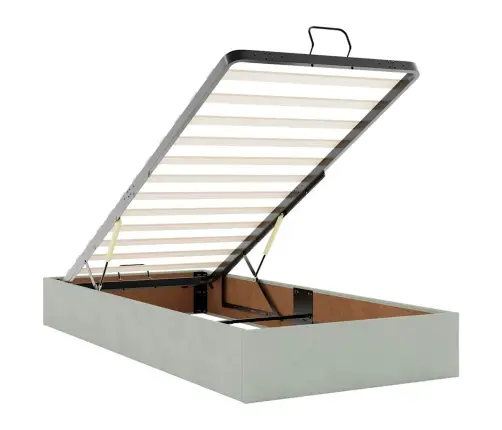 Osmanų Lovos Rėmas Be Čiužinio, Pilkas, 80X200 cm Aksomas