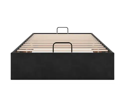 Osmanų Lovos Rėmas Be Čiužinio, Juodas, 80X200 cm Aksomas