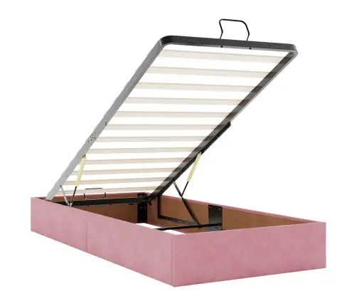 Osmanų Lovos Rėmas Be Čiužinio, Rožinis, 80X200 cm Aksomas