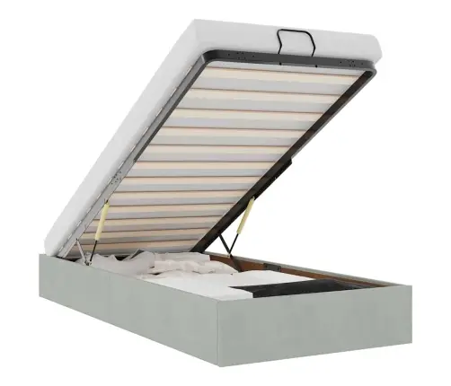 Osmaņu Gultas Rāmis Bez Matrača Gaiši Pelēks 90X200 Cm Samts Vidaxl