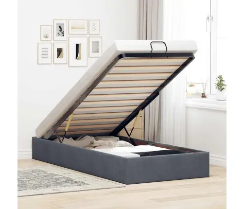 Osmaņu Gultas Rāmis Bez Matrača Gaiši Pelēks 90X200 Cm Samts Vidaxl