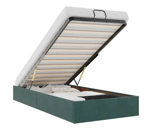 Osmaņu Gultas Rāmis Bez Matrača Tumši Zaļš 90X200 Cm Samts Vidaxl