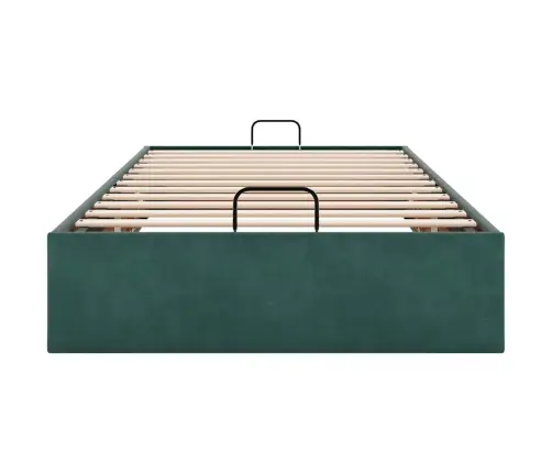 Osmaņu Gultas Rāmis Bez Matrača Tumši Zaļš 90X200 Cm Samts Vidaxl