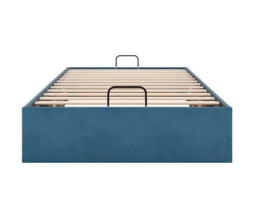 Osmanų Lovos Rėmas Be Čiužinio, Mėlynas, 90X200 cm Aksomas