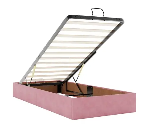 Osmaņu Gultas Rāmis Bez Matrača Rozā 90X200 Cm Samts Vidaxl