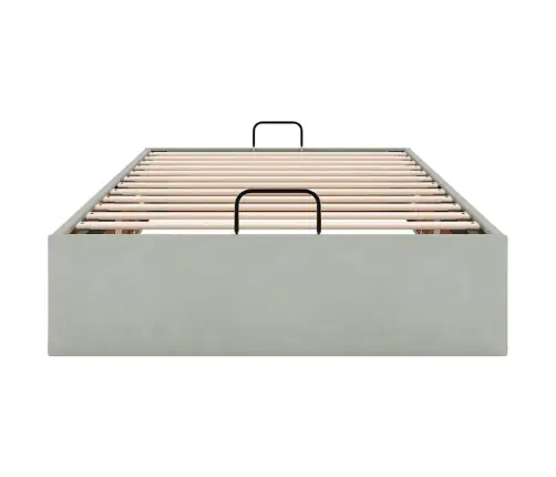 Ottomani Voodiraam Ilma Madratsita, Helehall, 100X200 cm Samet