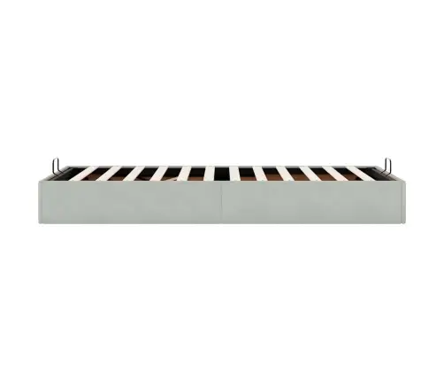 Ottomani Voodiraam Ilma Madratsita, Helehall, 100X200 cm Samet