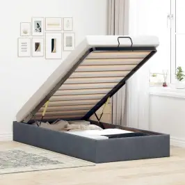 Osmaņu Gultas Rāmis Bez Matrača Gaiši Pelēks 100X200 Cm Samts Vidaxl