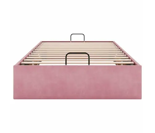 Osmanų Lovos Rėmas Be Čiužinio, Rožinis, 100X200 cm Aksomas