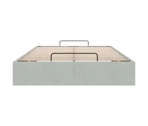 Osmaņu Gultas Rāmis Bez Matrača Gaiši Pelēks 120X190 Cm Samts Vidaxl