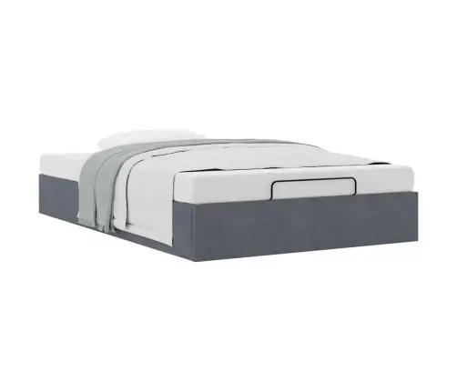 Osmaņu Gultas Rāmis Bez Matrača Gaiši Pelēks 120X190 Cm Samts Vidaxl