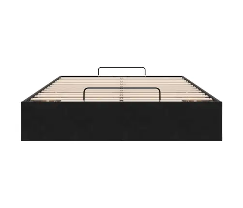 Osmanų Lovos Rėmas Be Čiužinio, Juodas, 120X190 cm Aksomas