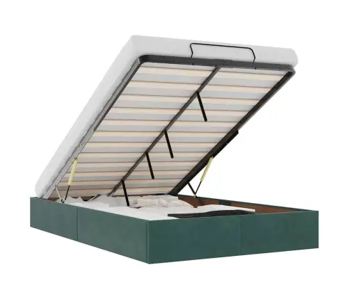 Osmaņu Gultas Rāmis Bez Matrača Tumši Zaļš 120X190 Cm Samts Vidaxl