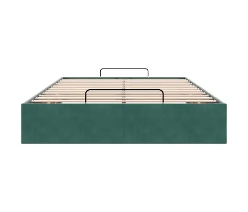 Osmaņu Gultas Rāmis Bez Matrača Tumši Zaļš 120X190 Cm Samts Vidaxl