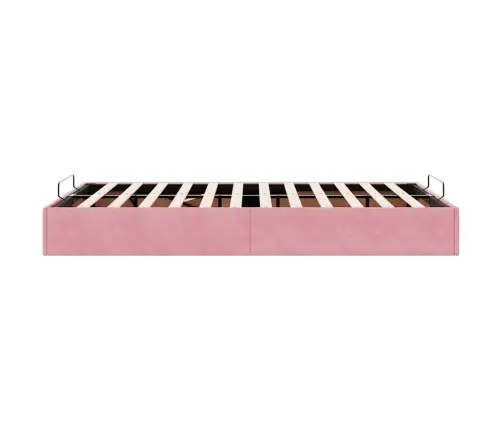 Osmaņu Gultas Rāmis Bez Matrača Rozā 120X190 Cm Samts Vidaxl