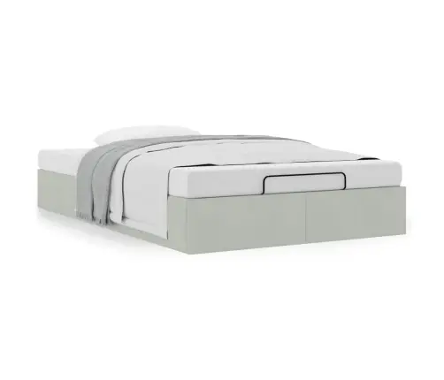 Osmanų Lovos Rėmas Be Čiužinio, Pilkas, 120X200 cm Aksomas