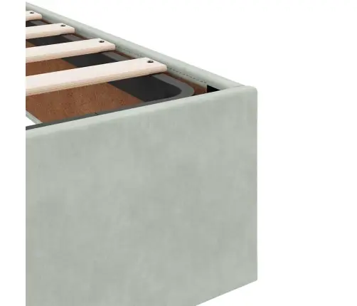 Osmanų Lovos Rėmas Be Čiužinio, Pilkas, 120X200 cm Aksomas