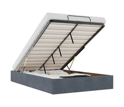 Osmaņu Gultas Rāmis Bez Matrača Tumši Pelēks 120X200 Cm Samts Vidaxl