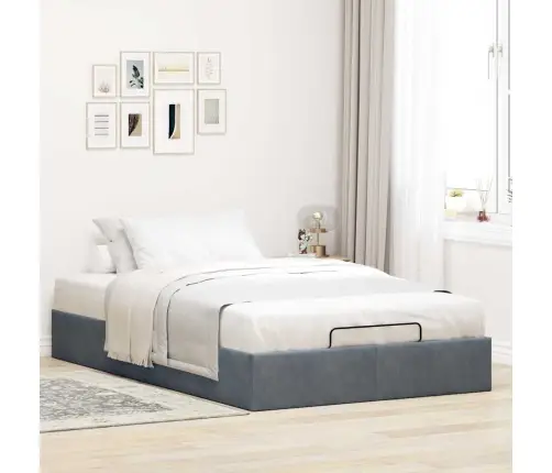 Osmaņu Gultas Rāmis Bez Matrača Tumši Pelēks 120X200 Cm Samts Vidaxl