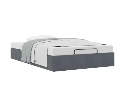 Osmaņu Gultas Rāmis Bez Matrača Tumši Pelēks 120X200 Cm Samts Vidaxl