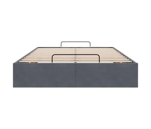 Osmaņu Gultas Rāmis Bez Matrača Tumši Pelēks 120X200 Cm Samts Vidaxl