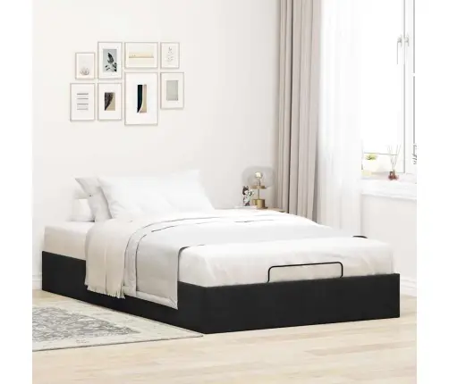 Osmanų Lovos Rėmas Be Čiužinio, Juodas, 120X200 cm Aksomas Osmanų Lovos Rėmas Be Čiužinio, Juodas, 120X200 cm Aksomas