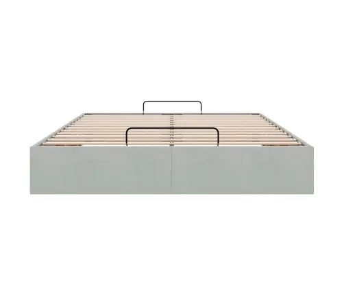 Osmaņu Gultas Rāmis Bez Matrača, Gaiši Pelēks, 140X190 Cm Samts Vidaxl