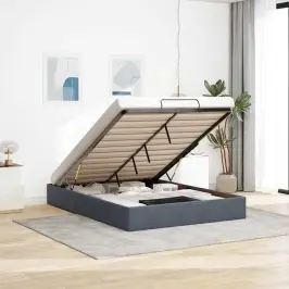 Osmanų Lovos Rėmas Be Čiužinio Tamsiai Pilka 140X190 Cm Velvet