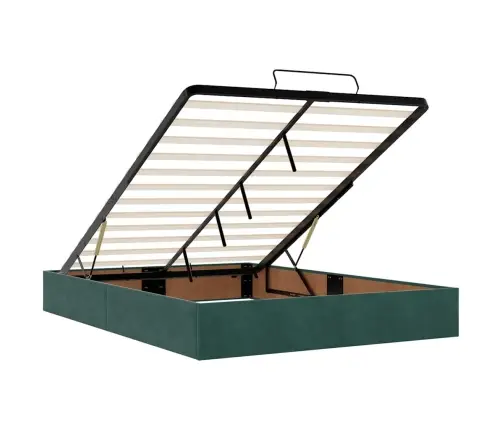 Osmaņu Gultas Rāmis Bez Matrača Tumši Zaļš 140X200 Cm Samts Vidaxl