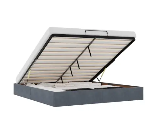 Osmaņu Gultas Rāmis Bez Matrača Tumši Pelēks 160X200 Cm Samts Vidaxl