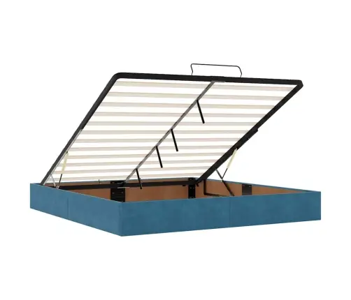 Osmaņu Gultas Rāmis Bez Matrača Tumši Zils 160X200 Cm Samts Vidaxl