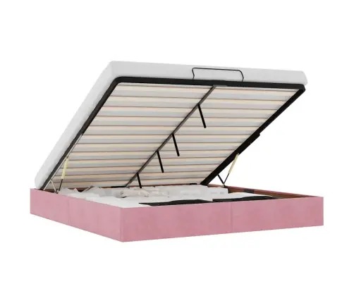 Osmanų Lovos Rėmas Be Čiužinio Rožinis 160X200 Cm Velvet