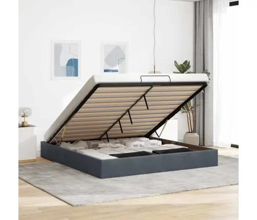 Osmanų Lovos Rėmas Be Čiužinio Tamsiai Pilka 180X200 Cm Velvet