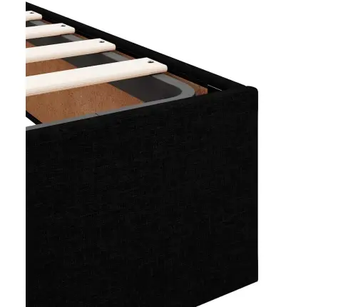 Ottomani Voodiraam Ilma Madratsita, Must, 180X200 cm Samet