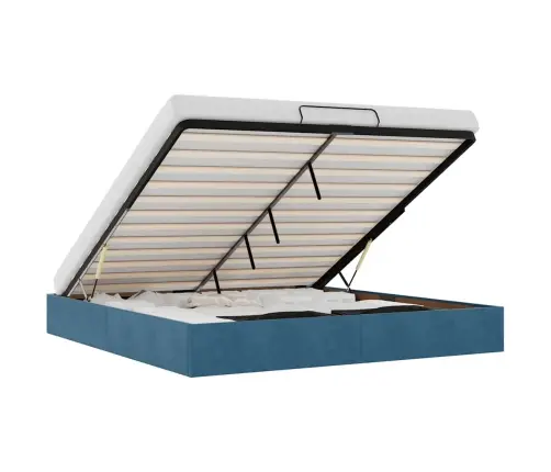 Osmaņu Gultas Rāmis Bez Matrača Tumši Zils 180X200 Cm Samts Vidaxl