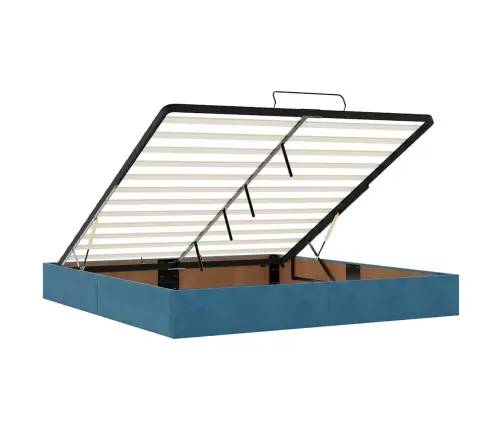 Osmaņu Gultas Rāmis Bez Matrača Tumši Zils 180X200 Cm Samts Vidaxl