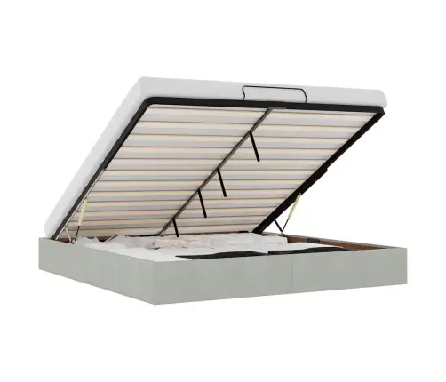 Osmaņu Gultas Rāmis Bez Matrača Gaiši Pelēks 200X200 Cm Samts Vidaxl