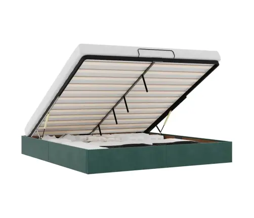 Osmaņu Gultas Rāmis Bez Matrača, Tumši Zaļš, 200X200 Cm Samts Vidaxl