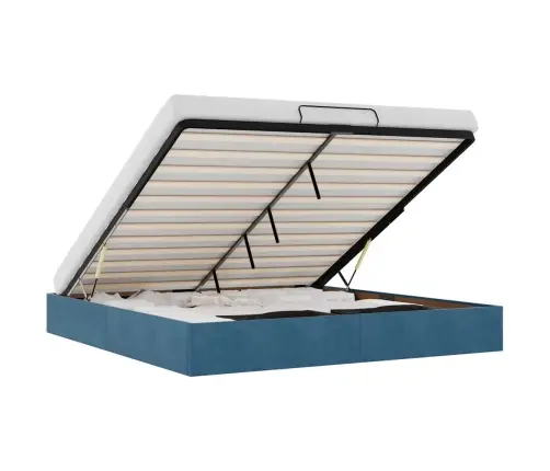 Osmaņu Gultas Rāmis Bez Matrača, Tumši Zils, 200X200 Cm Samts Vidaxl