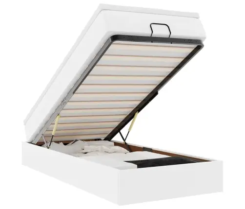 Osmaņu Gultas Rāmis Ar Matrača Balta 80X200Cm Mākslīgā Āda Vidaxl