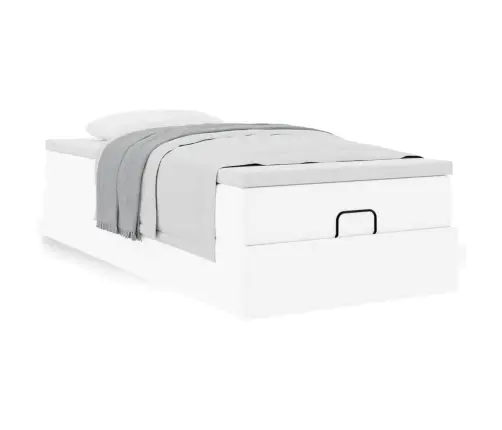 Osmaņu Gultas Rāmis Ar Matrača Balta 80X200Cm Mākslīgā Āda Vidaxl