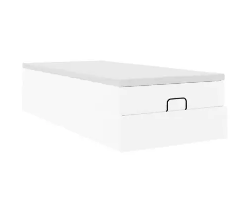 Osmaņu Gultas Rāmis Ar Matrača Balta 80X200Cm Mākslīgā Āda Vidaxl