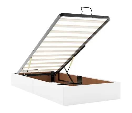 Osmaņu Gultas Rāmis Ar Matrača Balta 80X200Cm Mākslīgā Āda Vidaxl