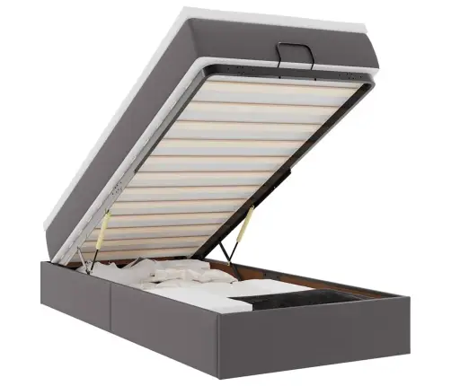 Osmaņu Gultas Rāmis Ar Matrača Pelēks 90X190Cm Mākslīgā Āda Vidaxl