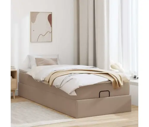 Osmaņu Gultas Rāmis Ar Matrača Kapučīno 90X190Cm Mākslīgā Āda Vidaxl